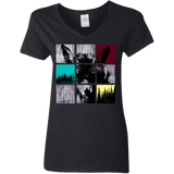 T-Shirts Black / S Fox Pane Women's V-Neck T-Shirt