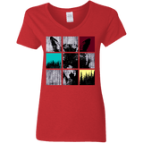 T-Shirts Red / S Fox Pane Women's V-Neck T-Shirt