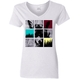 T-Shirts White / S Fox Pane Women's V-Neck T-Shirt