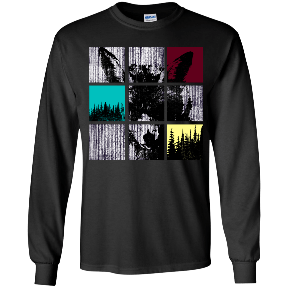 T-Shirts Black / YS Fox Pane Youth Long Sleeve T-Shirt