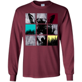 T-Shirts Maroon / YS Fox Pane Youth Long Sleeve T-Shirt