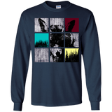 T-Shirts Navy / YS Fox Pane Youth Long Sleeve T-Shirt