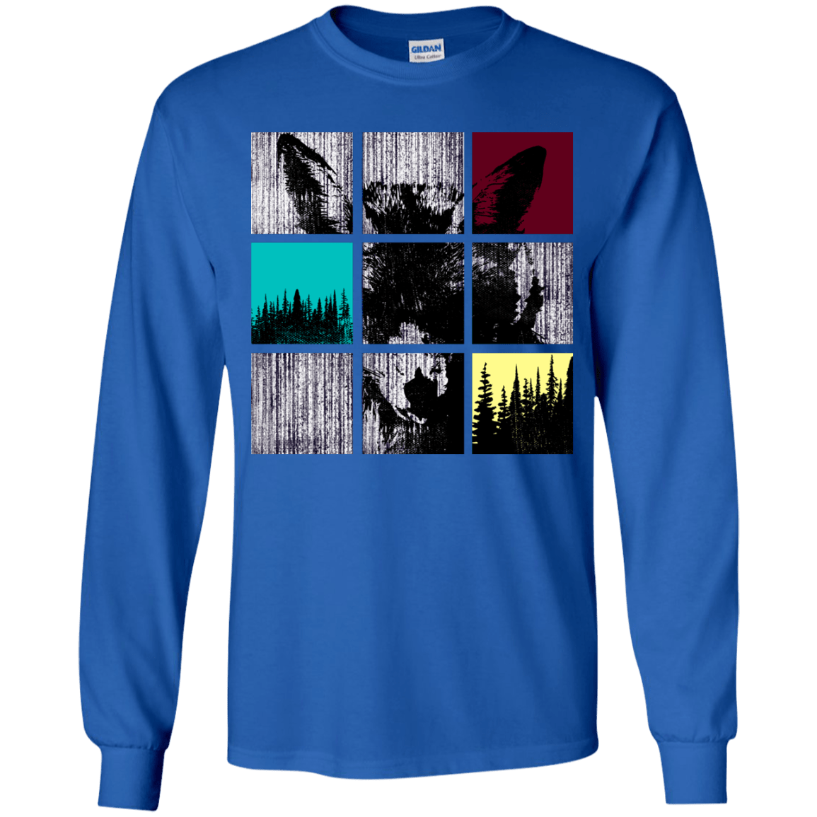 T-Shirts Royal / YS Fox Pane Youth Long Sleeve T-Shirt