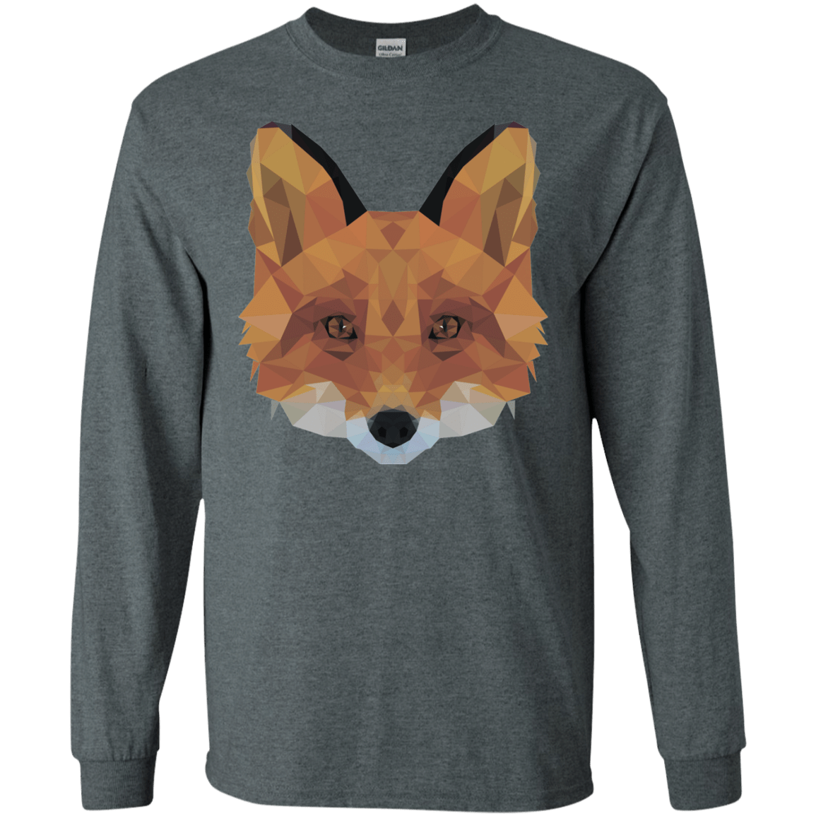 T-Shirts Dark Heather / S Fox Portrait Men's Long Sleeve T-Shirt