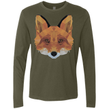 T-Shirts Military Green / S Fox Portrait Men's Premium Long Sleeve