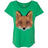 T-Shirts Envy / X-Small Fox Portrait Triblend Dolman Sleeve