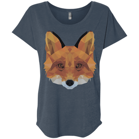 T-Shirts Indigo / X-Small Fox Portrait Triblend Dolman Sleeve