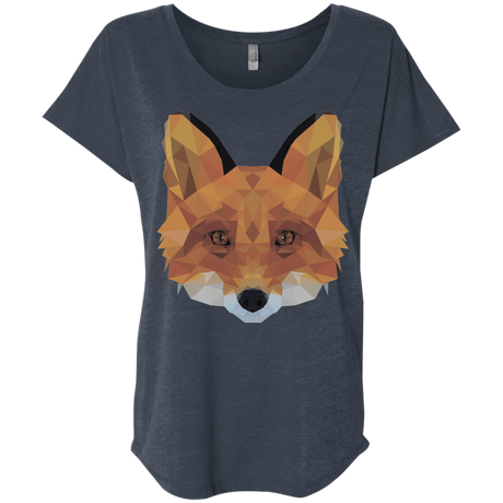T-Shirts Vintage Navy / X-Small Fox Portrait Triblend Dolman Sleeve