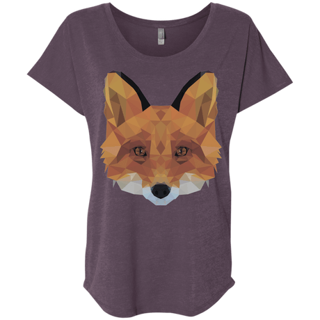 T-Shirts Vintage Purple / X-Small Fox Portrait Triblend Dolman Sleeve