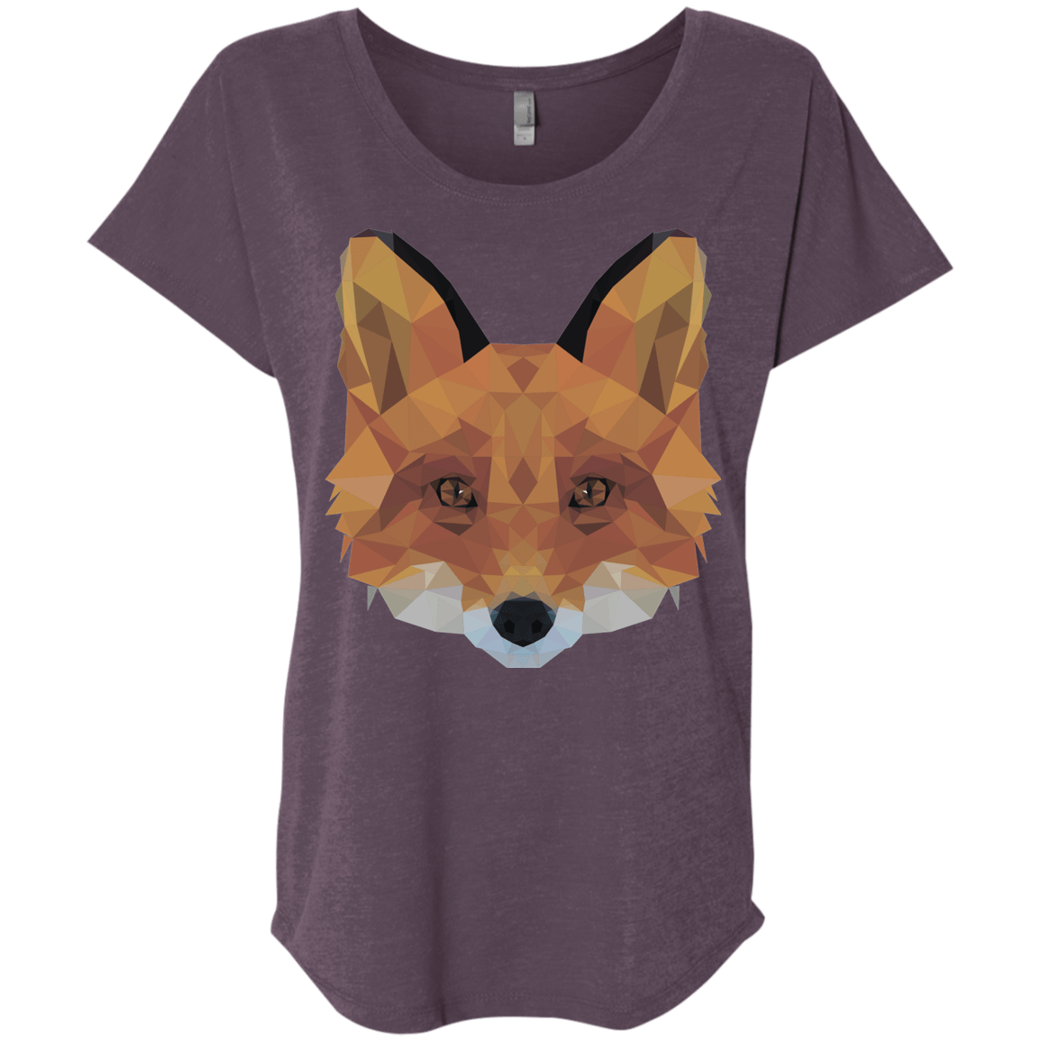T-Shirts Vintage Purple / X-Small Fox Portrait Triblend Dolman Sleeve