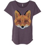 T-Shirts Vintage Purple / X-Small Fox Portrait Triblend Dolman Sleeve