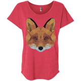 T-Shirts Vintage Red / X-Small Fox Portrait Triblend Dolman Sleeve