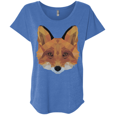 T-Shirts Vintage Royal / X-Small Fox Portrait Triblend Dolman Sleeve