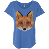 T-Shirts Vintage Royal / X-Small Fox Portrait Triblend Dolman Sleeve