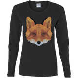 T-Shirts Black / S Fox Portrait Women's Long Sleeve T-Shirt