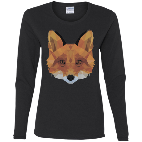 T-Shirts Black / S Fox Portrait Women's Long Sleeve T-Shirt