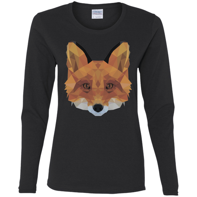 T-Shirts Black / S Fox Portrait Women's Long Sleeve T-Shirt