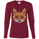 T-Shirts Cardinal / S Fox Portrait Women's Long Sleeve T-Shirt
