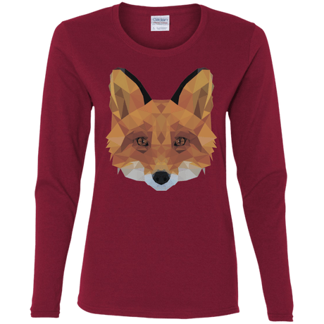 T-Shirts Cardinal / S Fox Portrait Women's Long Sleeve T-Shirt