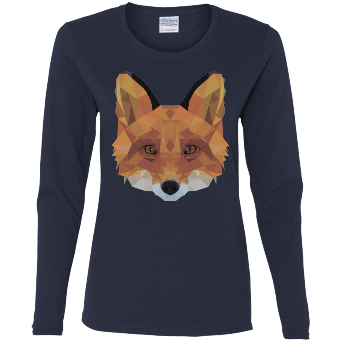 T-Shirts Navy / S Fox Portrait Women's Long Sleeve T-Shirt