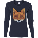 T-Shirts Navy / S Fox Portrait Women's Long Sleeve T-Shirt