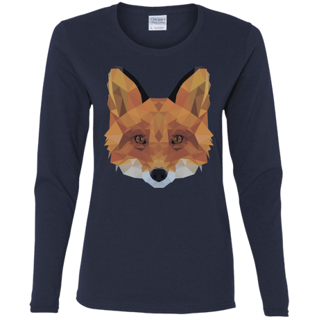 T-Shirts Navy / S Fox Portrait Women's Long Sleeve T-Shirt