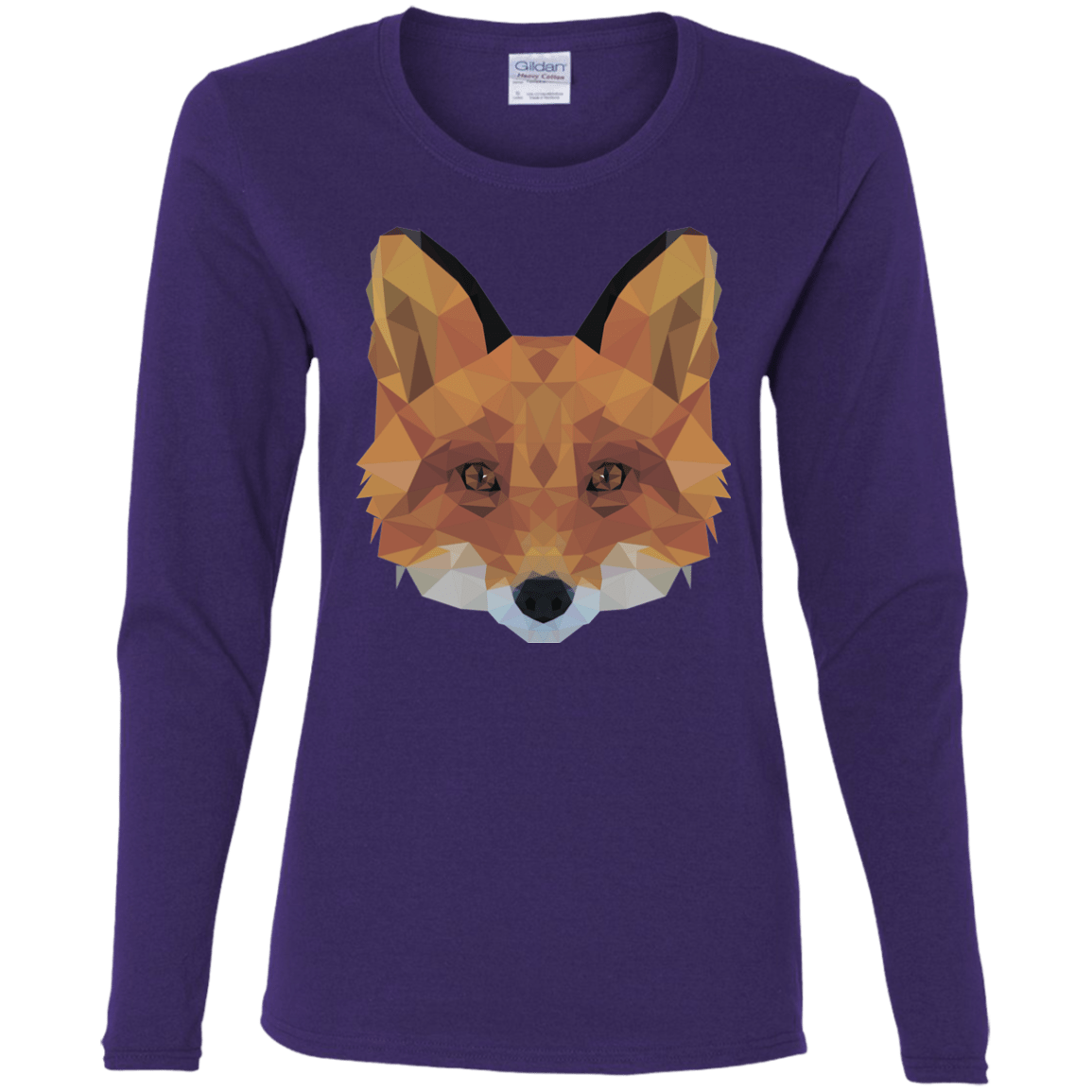 T-Shirts Purple / S Fox Portrait Women's Long Sleeve T-Shirt