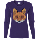 T-Shirts Purple / S Fox Portrait Women's Long Sleeve T-Shirt