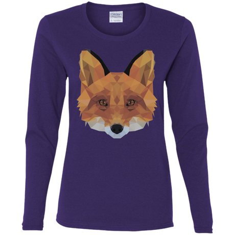 T-Shirts Purple / S Fox Portrait Women's Long Sleeve T-Shirt