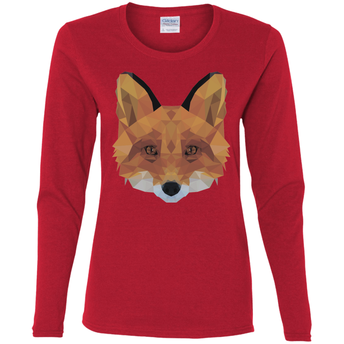 T-Shirts Red / S Fox Portrait Women's Long Sleeve T-Shirt
