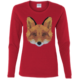 T-Shirts Red / S Fox Portrait Women's Long Sleeve T-Shirt