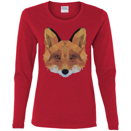 T-Shirts Red / S Fox Portrait Women's Long Sleeve T-Shirt