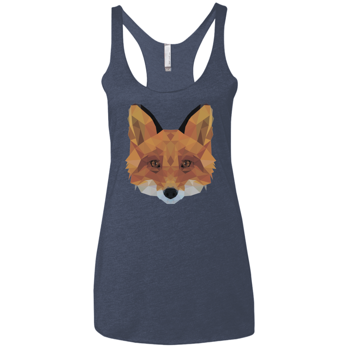 T-Shirts Vintage Navy / X-Small Fox Portrait Women's Triblend Racerback Tank