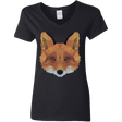 T-Shirts Black / S Fox Portrait Women's V-Neck T-Shirt