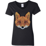 T-Shirts Black / S Fox Portrait Women's V-Neck T-Shirt