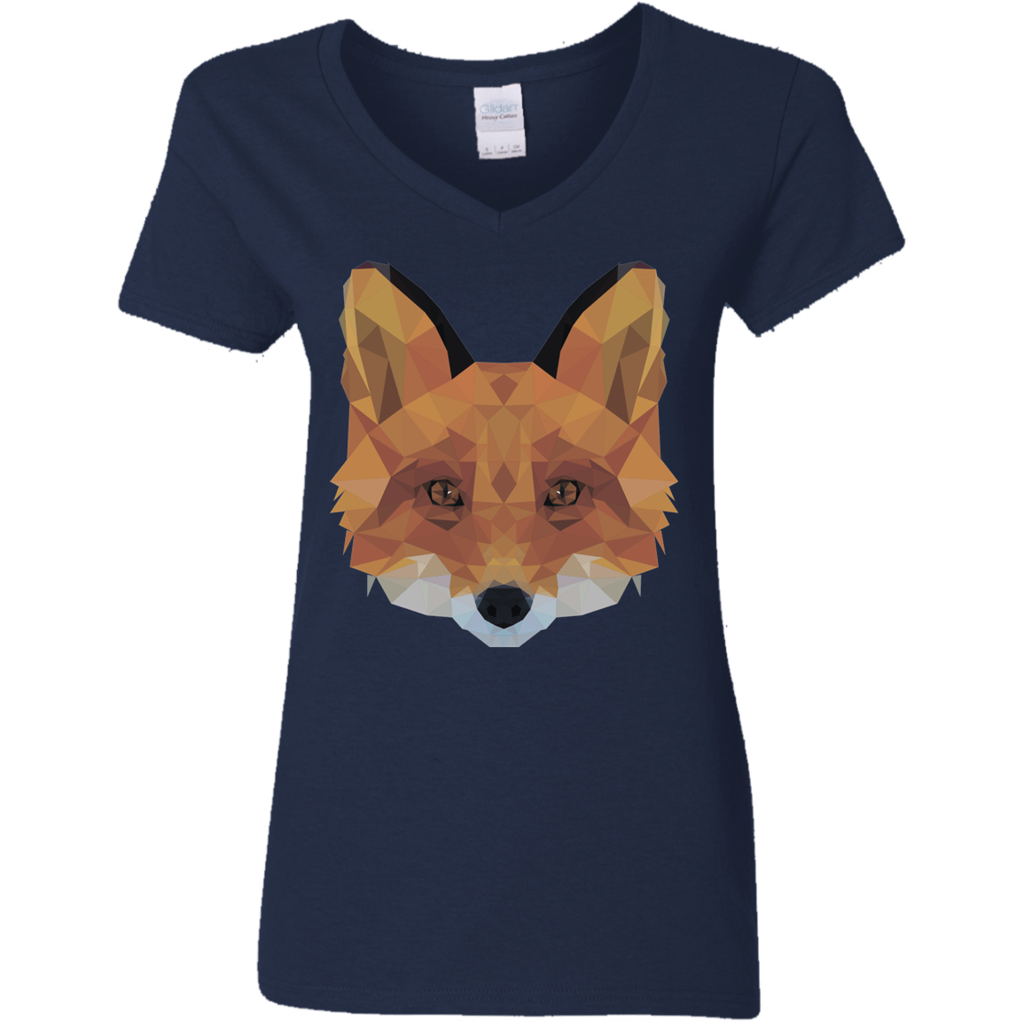 T-Shirts Navy / S Fox Portrait Women's V-Neck T-Shirt