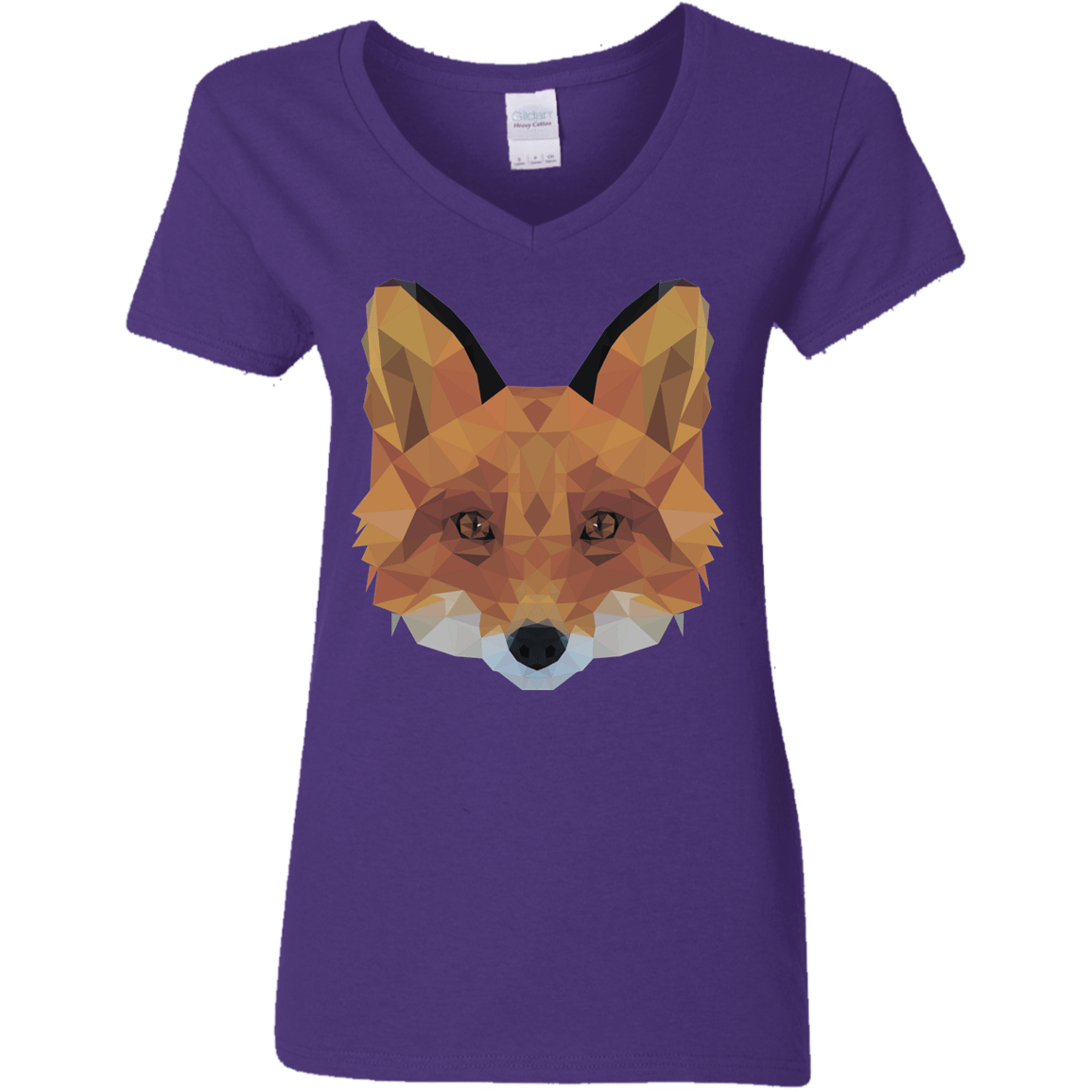 T-Shirts Purple / S Fox Portrait Women's V-Neck T-Shirt