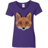 T-Shirts Purple / S Fox Portrait Women's V-Neck T-Shirt