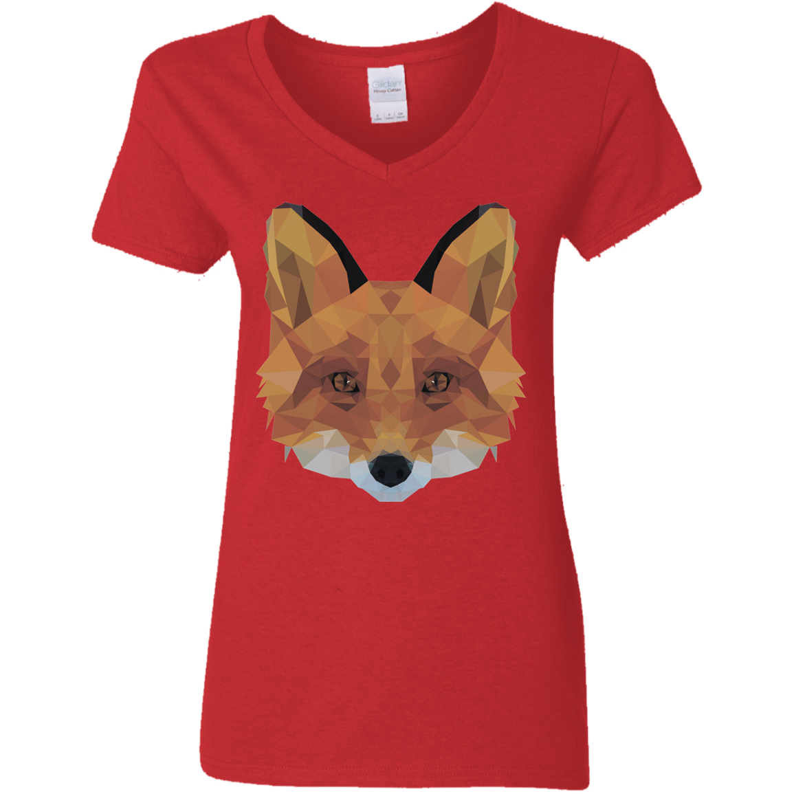 T-Shirts Red / S Fox Portrait Women's V-Neck T-Shirt