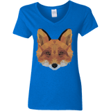 T-Shirts Royal / S Fox Portrait Women's V-Neck T-Shirt