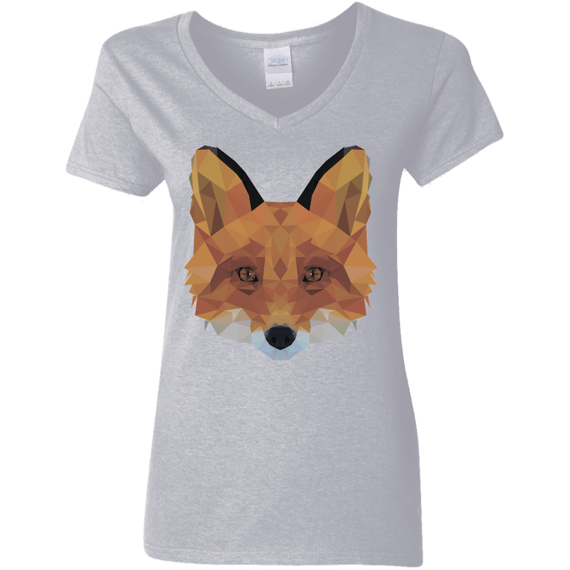 T-Shirts Sport Grey / S Fox Portrait Women's V-Neck T-Shirt