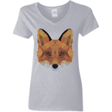 T-Shirts Sport Grey / S Fox Portrait Women's V-Neck T-Shirt