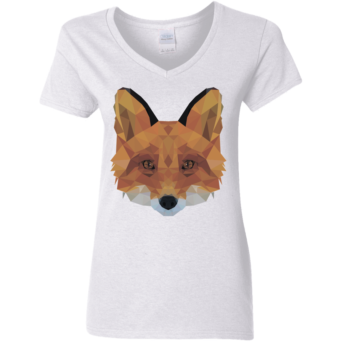 T-Shirts White / S Fox Portrait Women's V-Neck T-Shirt