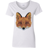 T-Shirts White / S Fox Portrait Women's V-Neck T-Shirt