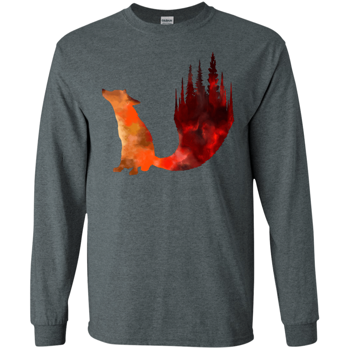 T-Shirts Dark Heather / S Fox Tail Men's Long Sleeve T-Shirt