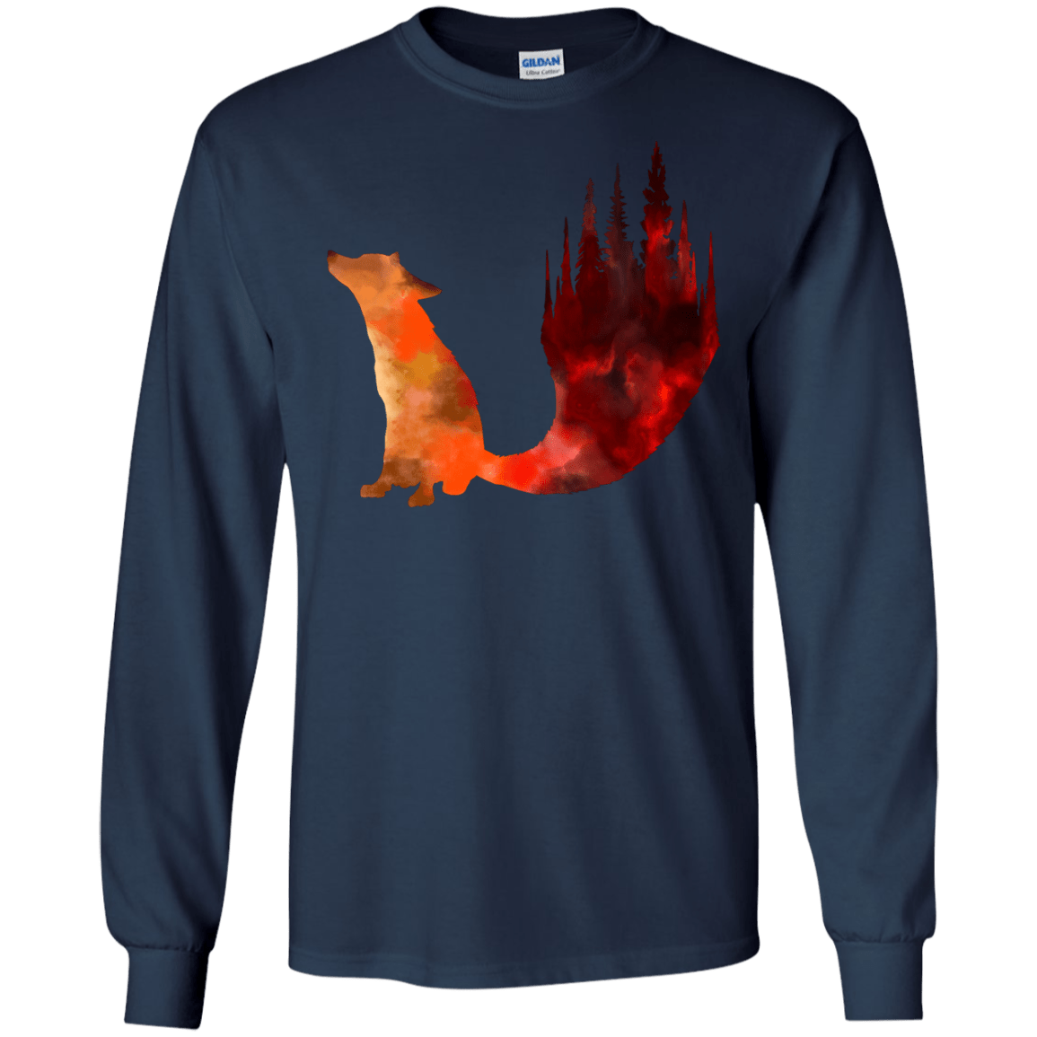 T-Shirts Navy / S Fox Tail Men's Long Sleeve T-Shirt