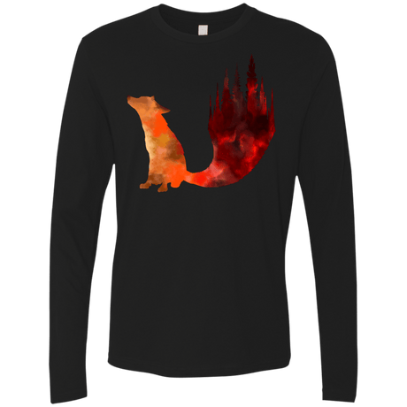 T-Shirts Black / S Fox Tail Men's Premium Long Sleeve