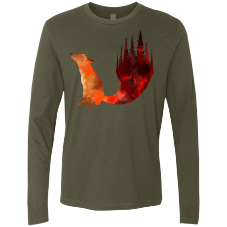 T-Shirts Military Green / S Fox Tail Men's Premium Long Sleeve