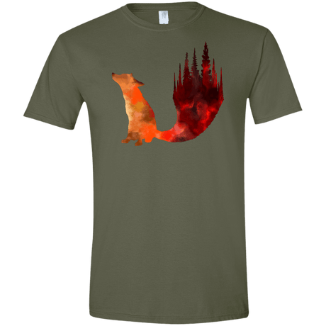 T-Shirts Military Green / S Fox Tail Men's Semi-Fitted Softstyle