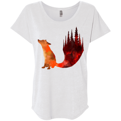 T-Shirts Heather White / X-Small Fox Tail Triblend Dolman Sleeve